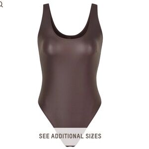 Skims Women’s Cocoa Wet Jersey Thong Tank Bodysuit M